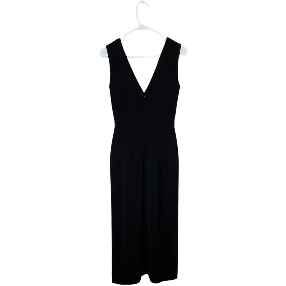 SALONI Marley Button-Embellished Ruffle Midi Dress in Black Size 2 Slit Elegant - Picture 6 of 15
